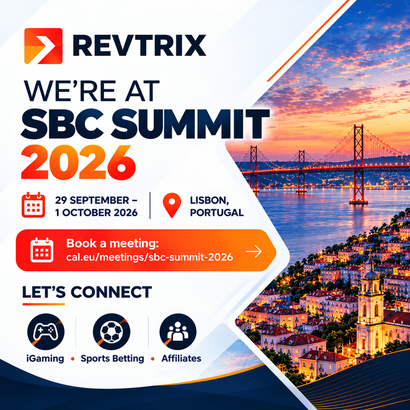 Revtrix is attending SBC Summit 2026 in Lisbon from 29 September to 1 October and invites iGaming, sports betting and affiliate partners to book a meeting.